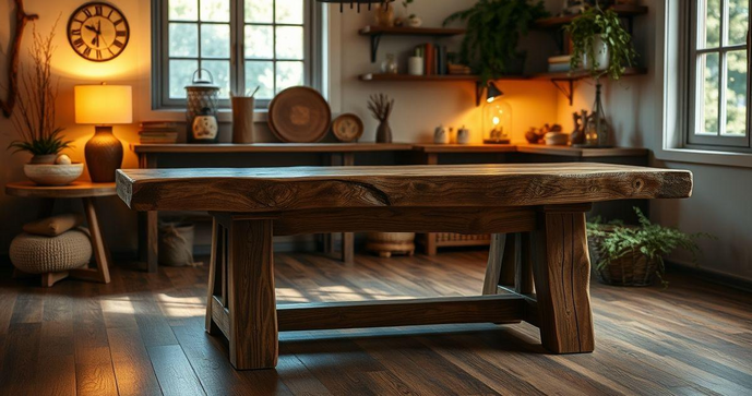 Mesa de Madeira Maciça Rústica: Estilo e Durabilidade para Sua Decoração Mesa de Madeira Maciça Rústica: Estilo e Durabilidade para Sua Decoração