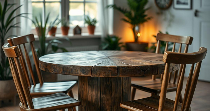 Descubra os Charme e Funcionalidade da Mesa Redonda de Madeira Rústica Descubra os Charme e Funcionalidade da Mesa Redonda de Madeira Rústica