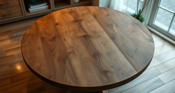Descubra como a mesa de madeira rústica redonda transforma seu espaço e encanta seus convidados Descubra como a mesa de madeira rústica redonda transforma seu espaço e encanta seus convidados